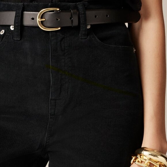 J Crew Wide Leg Corduroy Pants Black High Rise Stretch Size 31 - Picture 7 of 9